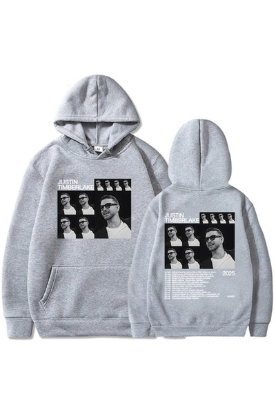 Tarzsokak Gri Unisex Justin Timberlake Tour 2025, Hanorac cu glugă Moletom Ma...