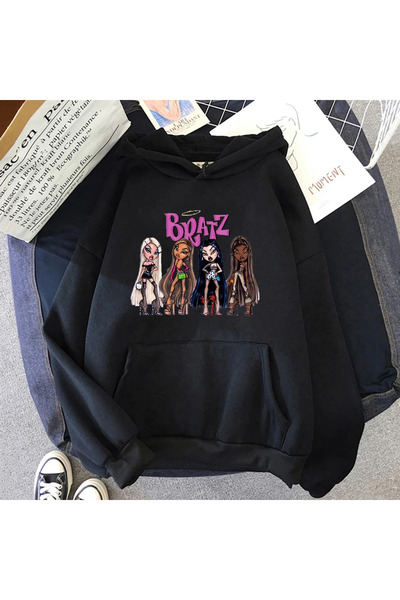 Tarzsokak Μαύρα unisex 2021 ανοιξιάτικα γράμματα Bratz για κορίτσια, γλυκά μπ...