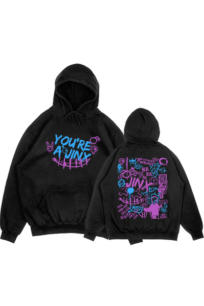 Tarzsokak Siyah Unisex Arcane Jinx Boom Maymun Kapüşonlular video oyunu