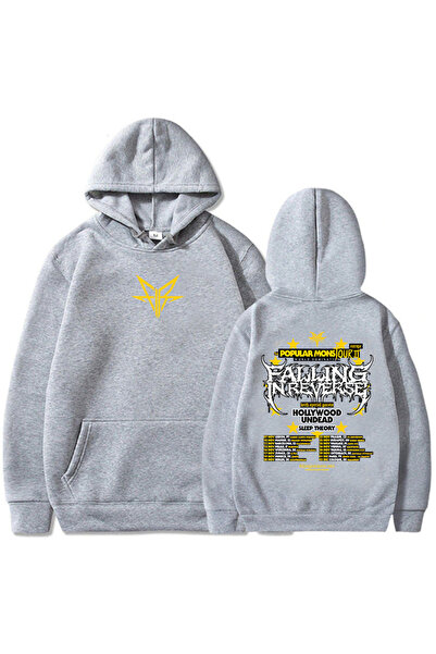 Tarzsokak Gray Unisex Popular Mons Tour Clothing Falling in Reverse Tape Grap...