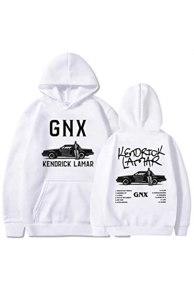 Tarzsokak سترة بيضاء للجنسين مطبوعة من ألبوم GNX من Kendrick Lamar Rapper Roc...