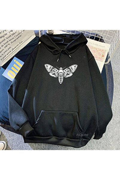 Tarzsokak Negru Unisex Soft Kiss Death MOTHICA Căciuli cu glugă Casual