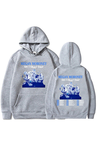 Tarzsokak Gri Unisex Ben Tamam Tur Megan Moroney Print Sudaderas Bărbați