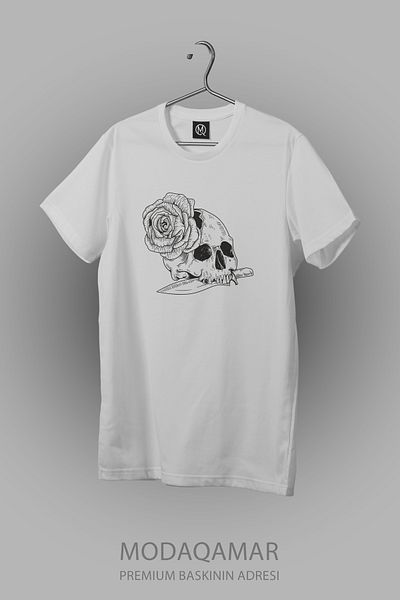 ModaQamar Knife Skull Printed Women's Oversize T-Shirt