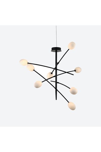 Prato Modern Black Pendant Chandelier - 42W - 3000K - 1344 lumens - Diffusion Angle: 150° - CRI90