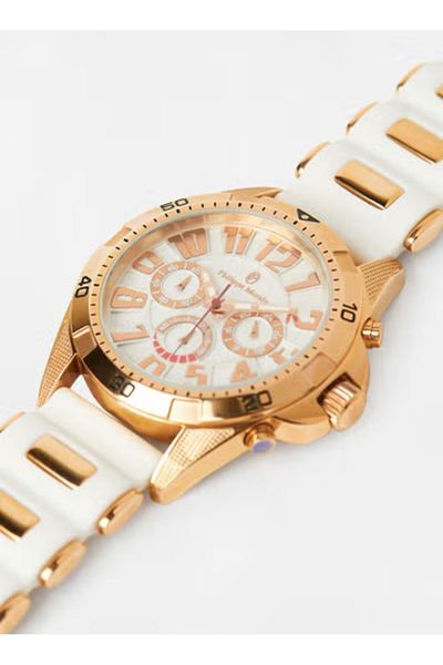 Philippe Moraly Rubber Strap Chronograph Wrist Watch RC1455RWW - 45.5mm