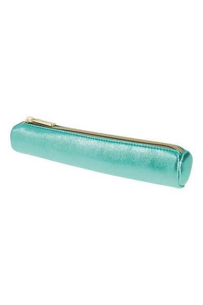 Herlitz Mini obiect de uzură rotund, culoare turcoaz metalic, material textil, dimensiuni 21x4x4cm