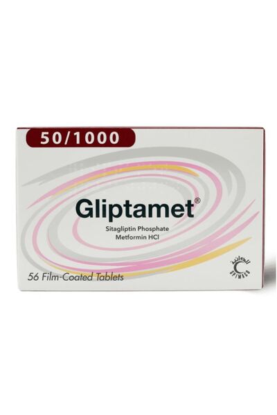 SPIMACO جلبتاميت 50/1000 مجم - 56 قرص Gliptamet 50/1000 Mg - 56 Tablets