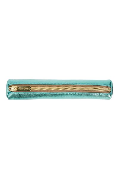 Herlitz Mini obiect de uzură rotund, culoare turcoaz metalic, material textil, dimensiuni 21x4x4cm