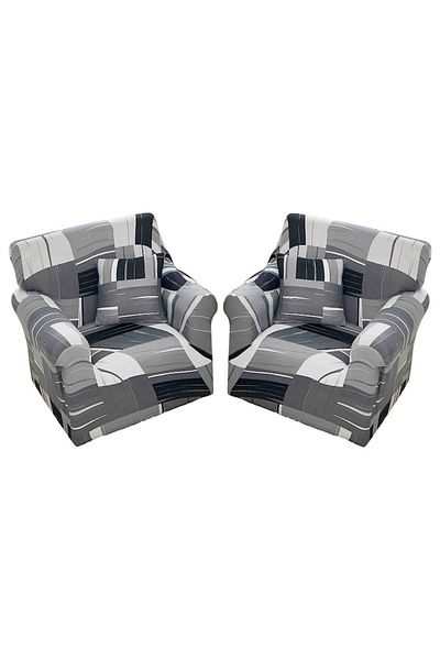 OEM Set 2 Huse elastice pentru fotoliu, MS STAR, imprimeu Abstract, S-90x140cm