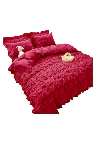 OEM Double bed linen, 6-piece cotton crepe for 2 people