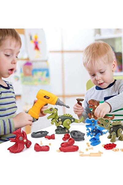 Arabest Dinosaur Toys for Kids with Electric Drill Can Be Assembled , Contains Six Different Dinosaurs