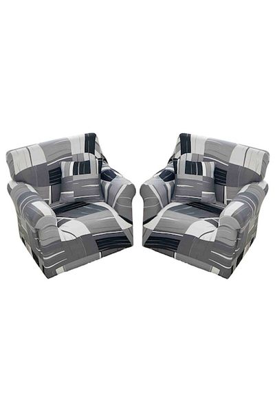 OEM Set 2 Huse elastice pentru fotoliu, MS STAR, imprimeu Abstract, S-90x140cm