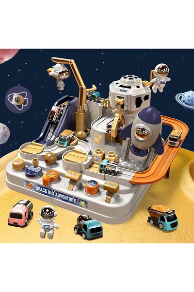 COOYA Kids Race Track Game Car Toy Set,with 6 Buttons,8 Different Challenges,ABS materials,3 Mini Cars