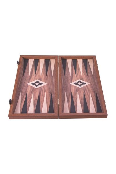 Manopoulos Set joc table/backgammon Walnut with Black &Oak points 30 x 30 cm