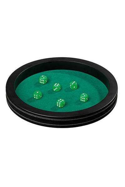 Philos Large tray with 6 dice, eco-leather