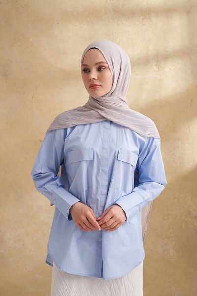 ARMANDA Muslin Leaf Pattern Shal - Smoky