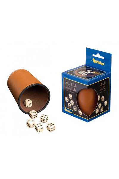 Philos Leather cup with 6 dice