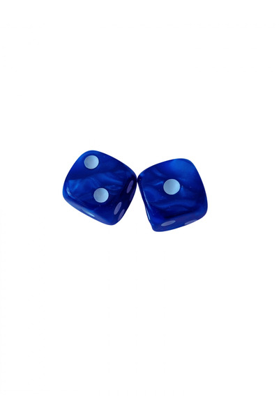 MagazinulDeSah Blue pearl dice 16 mm - set of 2 pieces