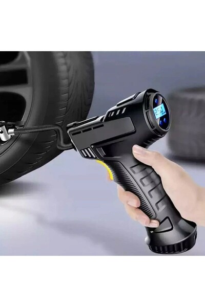 PROCART Portable car compressor, Wireless, LCD screen, USB rechargeable, 120W, front LED