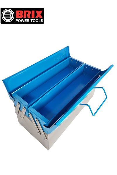 Brix 3 Tray Metal Tool Box – Compact 2-Layer Iron Organizer for Tools, Hardware & Craft Storage