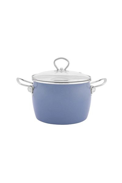 ALTOM DESIGN Set de oale Balbina emailate albastru, 8 piese, inducție