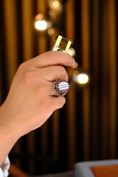 dergah tesbih Şah Serisi El İşçiliği 925 Ayar Gümüş Yüzük