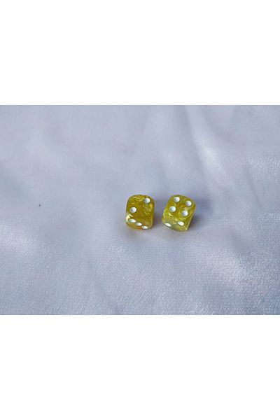 MagazinulDeSah Green/yellow pearl dice 16 mm - set of 2 pieces