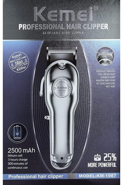 Kemei Electric Shaver for Men by (Silver) KM-1987