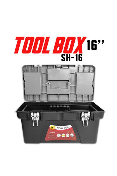 Generic Multi-Use Toolbox 16-inch Essential For Home, Outdoor and Fishing Box 41x20x16cm SH16