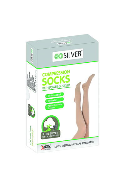 Gosilver Go Silver Panty Hose, Compression Socks (23-32 mmHG) Open Toe Short/...