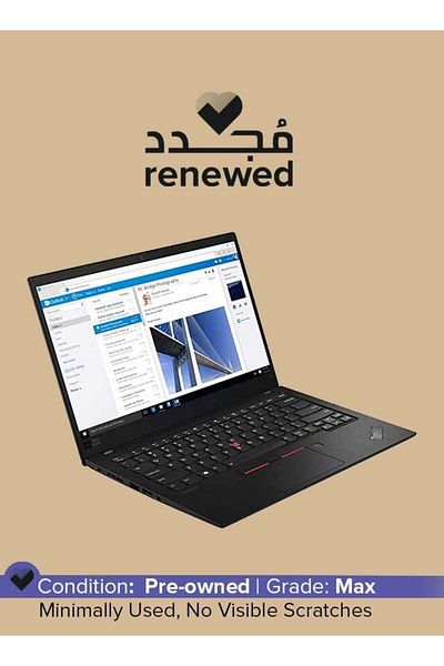 LENOVO جهاز Thinkpad x1 Carbon G7 مستعمل بشاشة 14 بوصة ومعالج Intel Core i7 من الجيل الثامن وذاكرة 8 جيجابايت وذاكرة 256 جيجابايت، لون أسود بنظام Windows