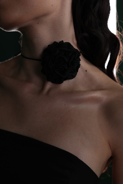 berissima bride Valeria Straplez Çiçek Detaylı Şifon Abiye Elbise