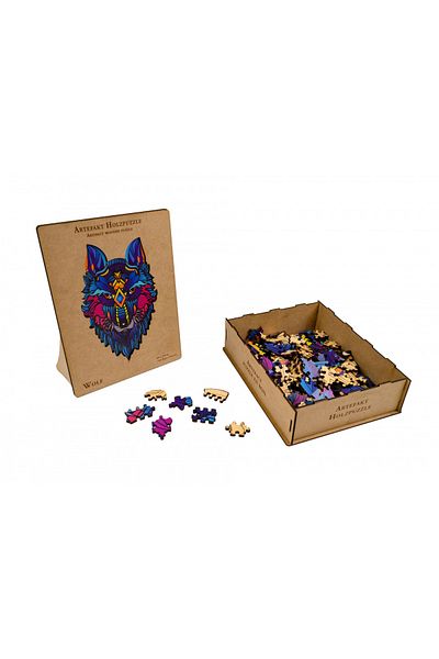 Philos 2 in 1 Wolf wooden puzzle, 180 pieces, in wooden box