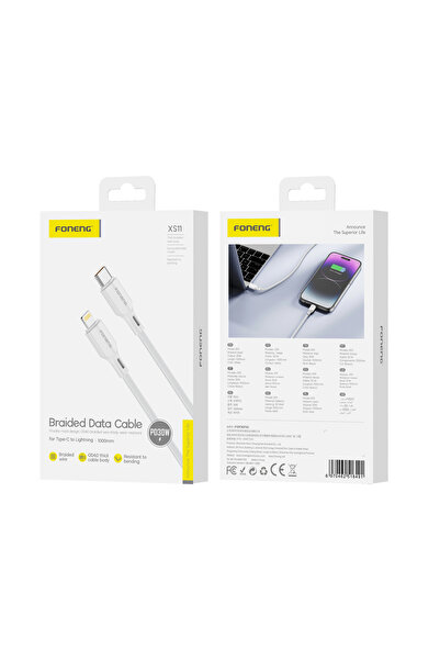 Fibaks 30W iPhone 7 8 X XR 11 12 13 14 Mini Plus Pro Max Uyumlu Type-C To Lightining Hızlı Şarj Kablosu