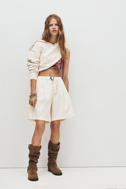 Pull & Bear Teknik kemerli bermuda
