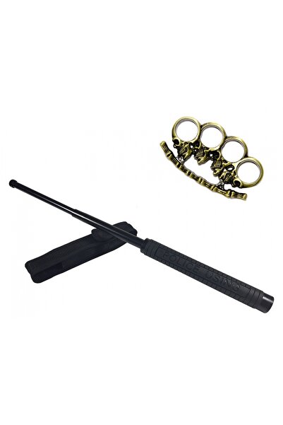 Depox Sada policejních teleskopických obušků, 49 cm a krabička na dýku/lebku