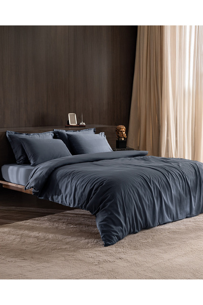 Madame Coco Reverie Double Bamboo Dobby Duvet Cover Set - Indigo
