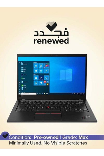 LENOVO جهاز ThinkPad X1 Carbon G8 مستعمل بشاشة 14 بوصة ومعالج Intel Core i7 من الجيل العاشر وذاكرة 16 جيجابايت وذاكرة 512 جيجابايت باللون الأسود ونظام تشغيل Windows