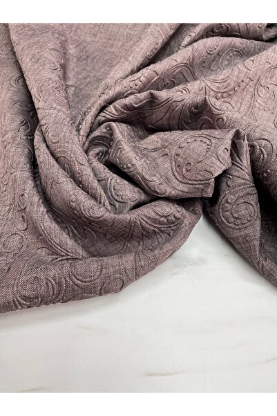 ipekkumaş Kahverengi Kabartma Desenli Eteklik Ceketlik Elbiselik Keten Kumaş ÜRÜNÜMÜZ ADET OLARAK SATILIR 1 AD