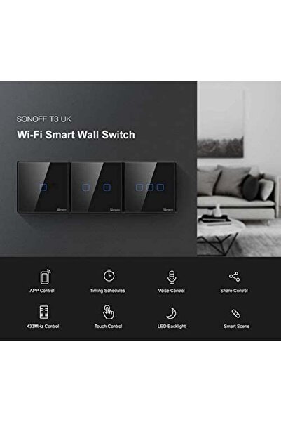 Sonoff مفتاح واي فاي ذكي باللون الأسود