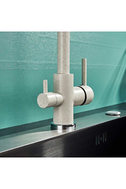 CasaVie 3-way kitchen faucet for purification filter, granite color with small dots, code 1214