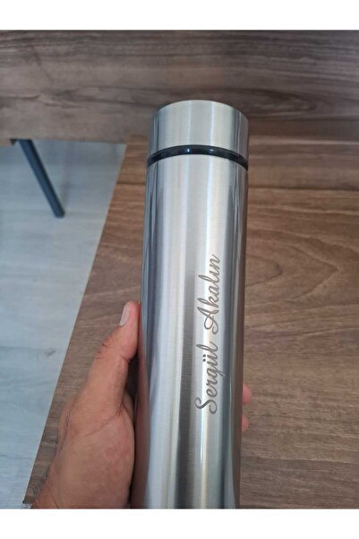 KALE PROMOSYON KİŞİYE ÖZEL İSİM BASKILI TERMOS 500 ML SUS-304 PASLANMAZ ÇELİK TERMOS ÇİFT KATMANLI SÜZGEÇLİ
