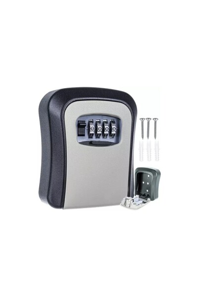 MT MALATEC Seif pentru chei, cod de securitate, 4 cifre, metal/plastic, 12x9x4cm, negru/gri