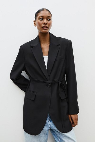 Stradivarius Straight fit blazer with belt