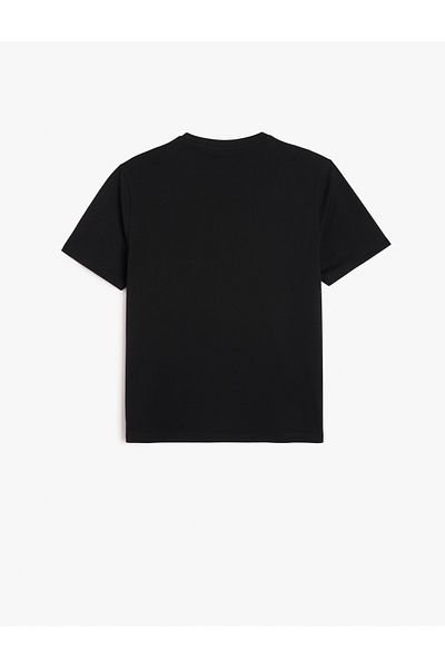Koton Tricou cu mânecă scurtă, cu decolteu, din bumbac, cu imprimeu Orientul Îndepărtat