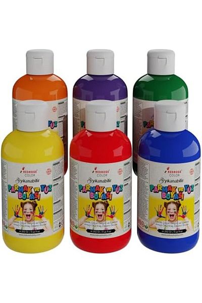 LiderGlobal . Rose Ara Colors Finger Paint Set of 6 6X250 Gr 903970