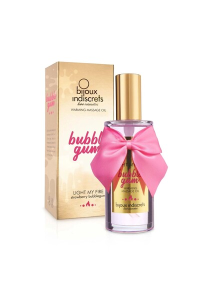 Bijoux Indiscrets Warm Touch Massage Oil, Bijoux Indiscrets, Bubblegum Flavor