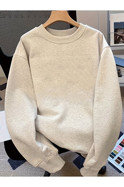 Lider Leather Unisex Φούτερ με λαιμόκοψη Ο, Βασικό, XS-6XL, Ριχτό, με 2 Κλωστές