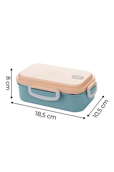 Kitchen Life Aura Stainless Steel Nutrition Container 450 ml - Spoon Forked Food Container